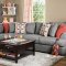 Pennigton Sectional Sofa SM1112 in Gray Fabric w/Option