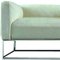 White Fabric Modern Sofa w/Metal Frame & Optional Chair