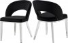 Roberto Dining Chair 764 Set of 2 Black Velvet Fabric - Meridian