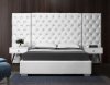 Grande Upholstered Bed in White Velvet Fabric by Meridian