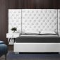 Grande Upholstered Bed in White Velvet Fabric by Meridian