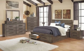 Oakes Bedroom CM7047GY in Weathered Warm Gray w/Options [FABS-CM7047GY-Oakes]