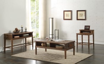 Andria 3Pc Coffee Table Set 83660 in Reclaimed Oak by Acme [AMCT-83660-Andria]