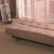 Beige Microfiber Modern Sofa Bed Convertible w/Metal Legs