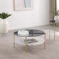 Jonelle Coffee Table 3Pc Set 710338 White & Gold by Coaster