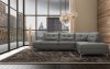 Leonardo Sectional Sofa in Grey Leather by J&M w/Storage