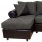 Sage Fabric & Black Bicast Contemporary Sectional Sofa