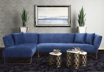 Caprice Sectional Sofa TOV-L6119 in Navy Velvet by TOV Furniture [TVSS-TOV-L6119-Caprice]