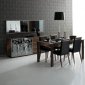 Brown Finish Modern Dining Table w/Optional Items