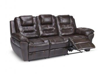 Vance Power Motion Sofa & Loveseat in Dark Brown Leather [MSS-Vance Dark Brown]