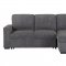 U2260 Sectional Sofa in Gray Corduroy by Global w/Storage Chaise