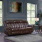 U2101B Motion Sofa Chocolate Bonded Leather by Global w/Options