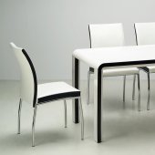 Black & Beige Modern Dining Room Table w/Optional Chairs