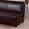 Deep Brown Faux Leather Contemporary Convertible Sofa