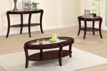 F6378 3Pc Coffee & End Table Set in Espresso by Poundex [PXCT-F6378]