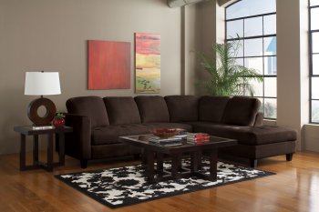 500716 Walker Sectional Sofa by Coaster in Chocolate Fabric [CRSS-500716 Walker]