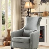 Arles Accent Chair 1270F1S in Grey Fabric by Homelegance