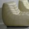 Beige Chic Leather Modern Contemporary 3PC Living Room Set