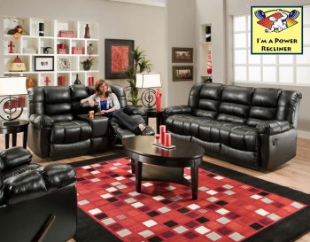 185500 Orleans Power Reclining Sofa in Black PU by Chelsea [CHFS-185500PWR Orleans Black]