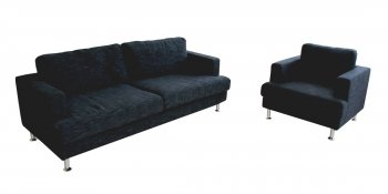 Dark Blue Fabric Living Room Set [AWS-Richmond]