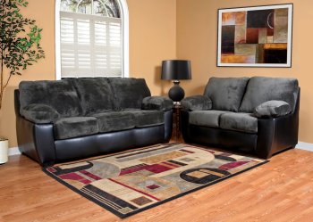 16143 Maine Coon Sofa & Loveseat in Black/Charcoal by Chelsea [CHFS-CHF-16143-296 Maine Coon]