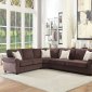 Randolph Sectional Sofa w/Sleeper 53375 in Chocolate Chenille