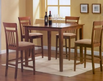 5 Pc Modern Counter Height Dinette in Walnut Finish [CRDS-62-150241]