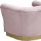 Bellini Sofa 669 in Pink Velvet Fabric by Meridian w/Options