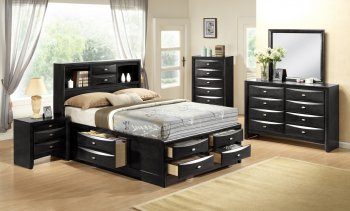 B2801 Bedroom in Black w/Optional Casegoods [EGBS-B2801]