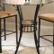 Glass Top Metal Base Counter Height Dinette w/Slate Inlays