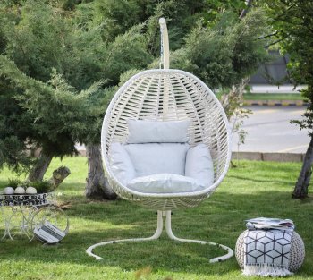 Rosso Outdoor Hanging Lounge Chair in Cream by Bellona [IKOUT-Rosso Cream]