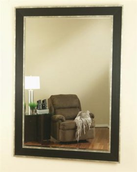 Black Silver Contemporary Wall Mirror [CRM-576-900680]