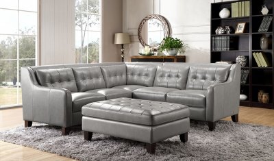 Malibu Sectional Sofa in Grey by Leather Italia w/Options