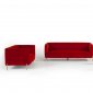 Karla Sofa Set 3Pc in Red-Orange Velvet Fabric by VIG