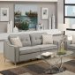 F6892 Sofa & Loveseat Set in Light Grey Fabric by Poundex