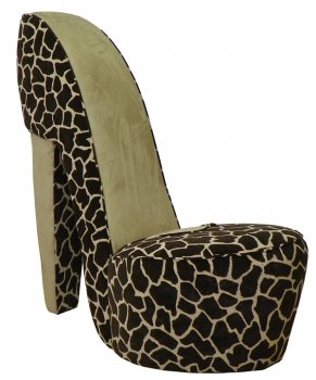 Giraffe Fabric Modern Stylish High-Heel Shoe Chair [PMCC-SC-Giraffe]