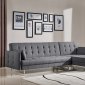 Lennox Sectional Sofa Bed 1600D in Grey Fabric by VIG