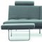 Dark Grey Fabric Contemporary Sofa Bed/Steel Metal Frame