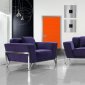 Purple Microfiber Modern 3PC Italian Living Room Set