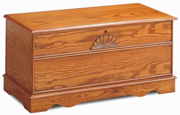 Oak Finish Modern Cedar Chest w/Locking Lid [CRC-4695]