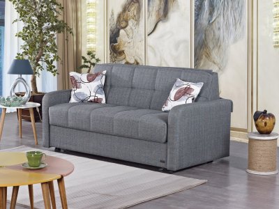 Stella Sofa Bed Convertible in Grey Fabric by Empire