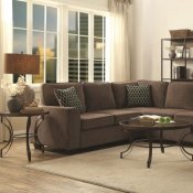 Provence Sectional Sofa 501686 in Brown Fabric by Coaster