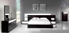 Brown Finish Modern Bedroom w/Cream Inserts & Optional Casegoods