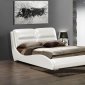 Romney Upholstered Bed by Acme in White Leatherette