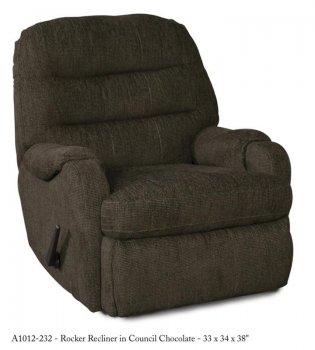 Council Chocolate Fabric Elegant Modern Handle Rocker Recliner [CHFRC-AC-A1012-232-CouncilChocol]