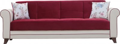 Enjoy Sofa Bed in Burgundy Fabric by Casamode w/Options