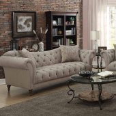 Alasdair Sofa in Light Brown Fabric 505571 by Coaster w/Options