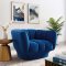 Entertain Sofa in Navy Velvet Fabric by Modway w/Options