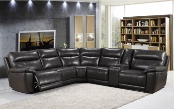 Martin Power Motion Sectional Sofa in Grey by Leather Italia [LISS-2490 Martin Grey]