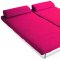 Red Fabric Modern Sofa Bed w/Metal Legs